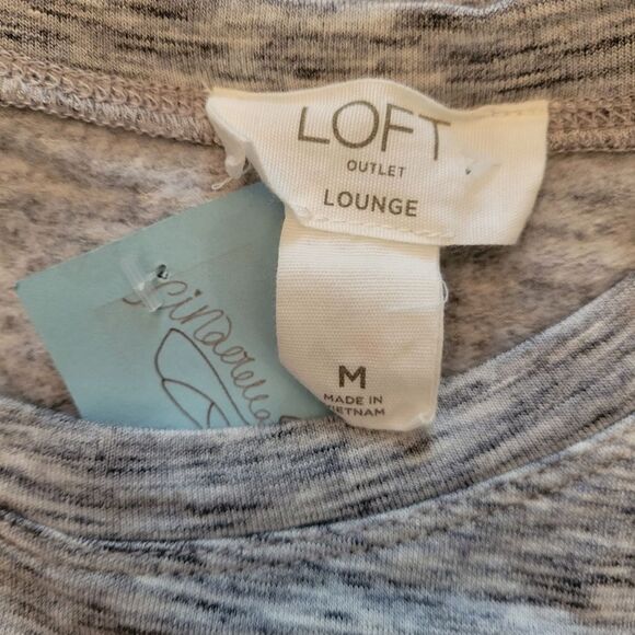 Loft Outlet Lounge grey bell sleeve midi tshirt dress, size M - Picture 4 of 4